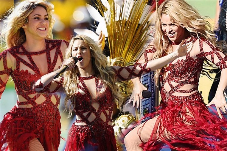 Shakira kicks off 2014 World Cup Final with sizzling outfit Designed by Lebanese Designer
